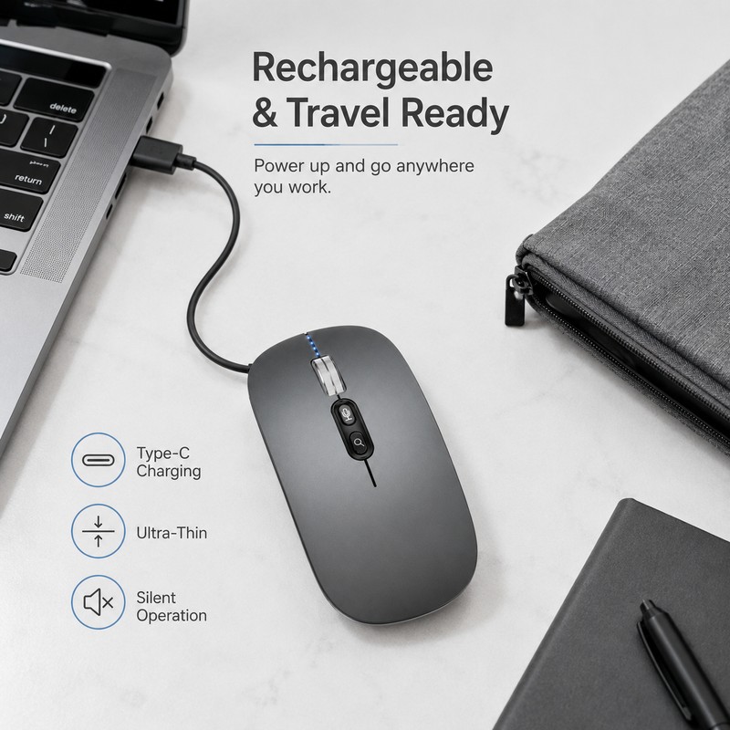 Smart AI Voice Typing 3-Mode Wireless Mouse Supports 120 Languages
