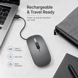 Smart AI Voice Typing 3-Mode Wireless Mouse Supports 120 Languages Display Ultra-Thin Portable Silent Office Mouse for Laptop PC