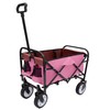 ESPIDOO Foldable Wagon Cart with Strapping System: Pink Metal Frame