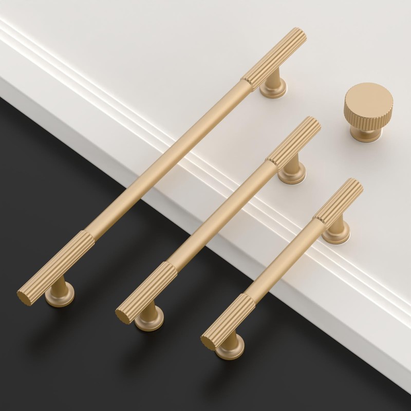 Asidrama 10 Pack 3.75 Inch(96mm) Champagne Copper Cabinet pulls Kitchen