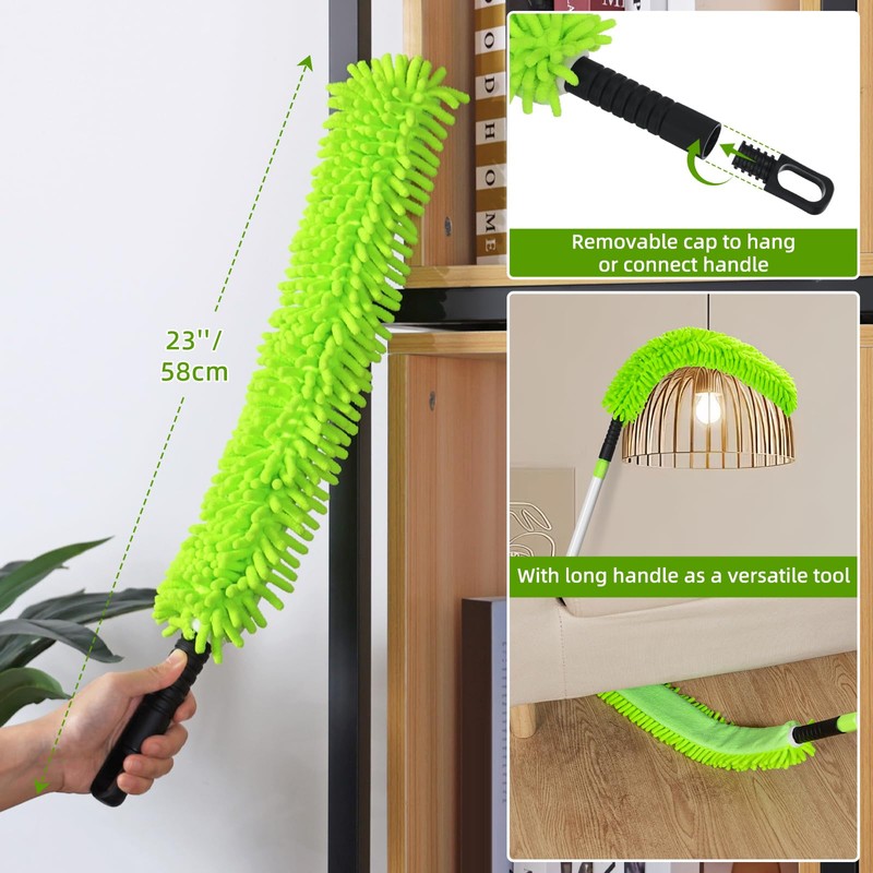 Ceiling Fan Cleaner Duster with 75'' Extension Pole, Flexible High