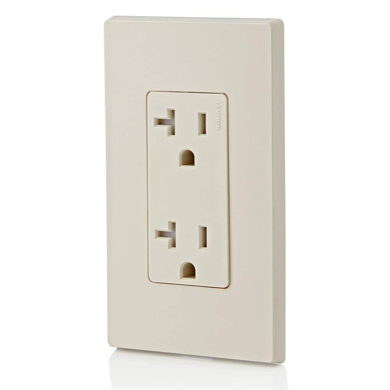 Leviton 20 Amp Decora Tamper-Resistant Duplex Electrical Wall Outlet, T5825,