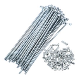 A ABSOPRO 36 Set 13G Bicycle Spokes 90mm Bike Wheel Spokes Galvanized Carbon Steel Silver Tone