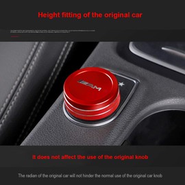 Asudaro Multimedia Button Cover for Interior Centre Console iDrive Car Button Cover Compatible with A B E GLK GLA CLA GLE ML GL Class, Red