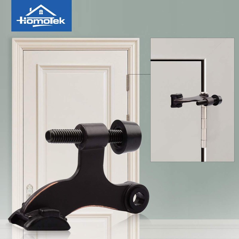 HOMOTEK 2 Pack Hinge Pin Oil Rubbed Bronze Door Stopper,Adjustable