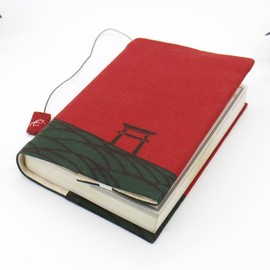 Bungeki Book Cover, Bunko Size, Hanafuda Family Crest Series, "Moon and Glang", Made in Japan, Fabric, Embroidery, Bunko Book Cover