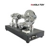 NIKOLATOY Mirror Polished Stirling Engine with Voltmeter & USB Plug