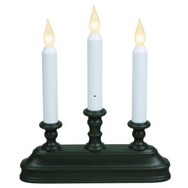 Xodus Innovations FPC1330A-3 Battery Operated 10" Window Candles with Tilt to Change Flame Color and Dusk to Dawn Light Sensor 3 Candelabra Base (Pack of 3), Black/Aged Bronze