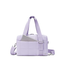 WESTBRONCO Reiki Mini Gym Bag for Women, Quilted Small Duffle Bag for Travel with Detachable Strap, Puffer Small Crossbody Bags for Women