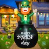 B&D 6FT St. Patrick's Day Inflatable Outdoor Decor - Leprechaun Holding Beer Cup, Seated on Pot of Gold with Built-in LED Lights, Perfect for Irish Day Yard, Garden, and Lawn Decorations