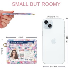 Simikol Slim Minimalist Pocket Credit Card Holder Wallet RFID Blocking Lightweight Thin Small Cute Card Cases,Spring Garden