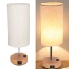Touch Control Table Lamp Metal and Cloth USB Charging Three