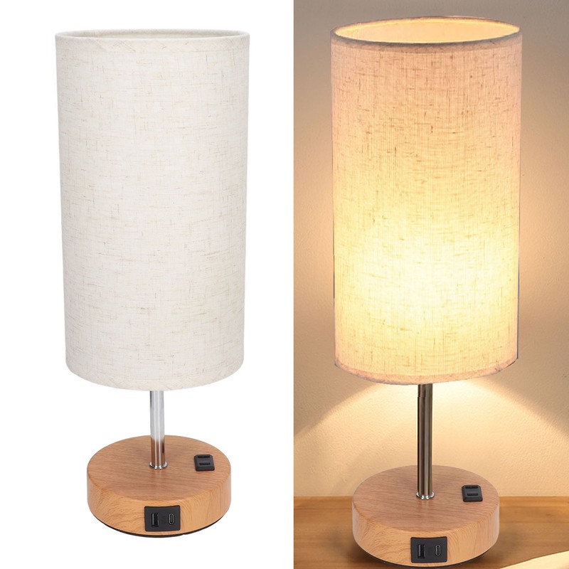 Touch Control Table Lamp Metal and Cloth USB Charging Three