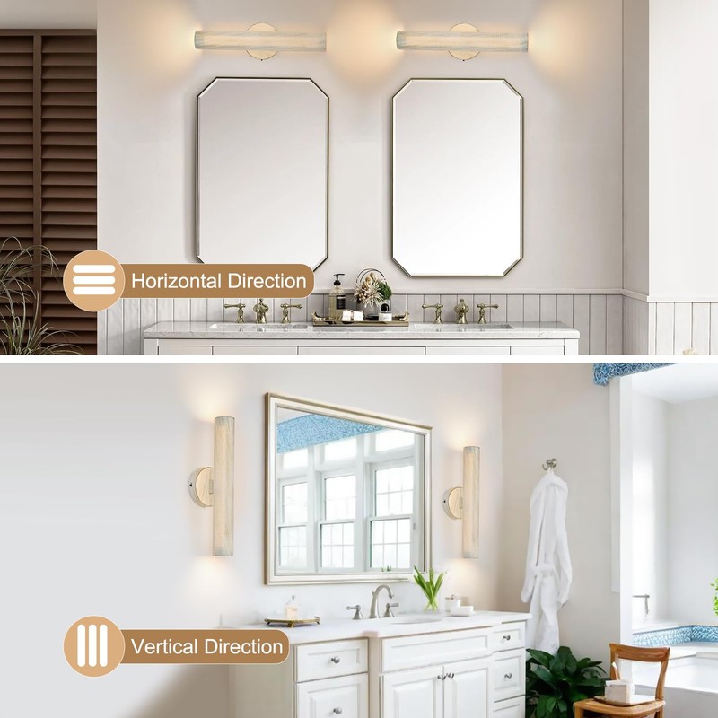 Hardwired Vintage Wall Sconce Set of Two, 3CCT Dimmable White
