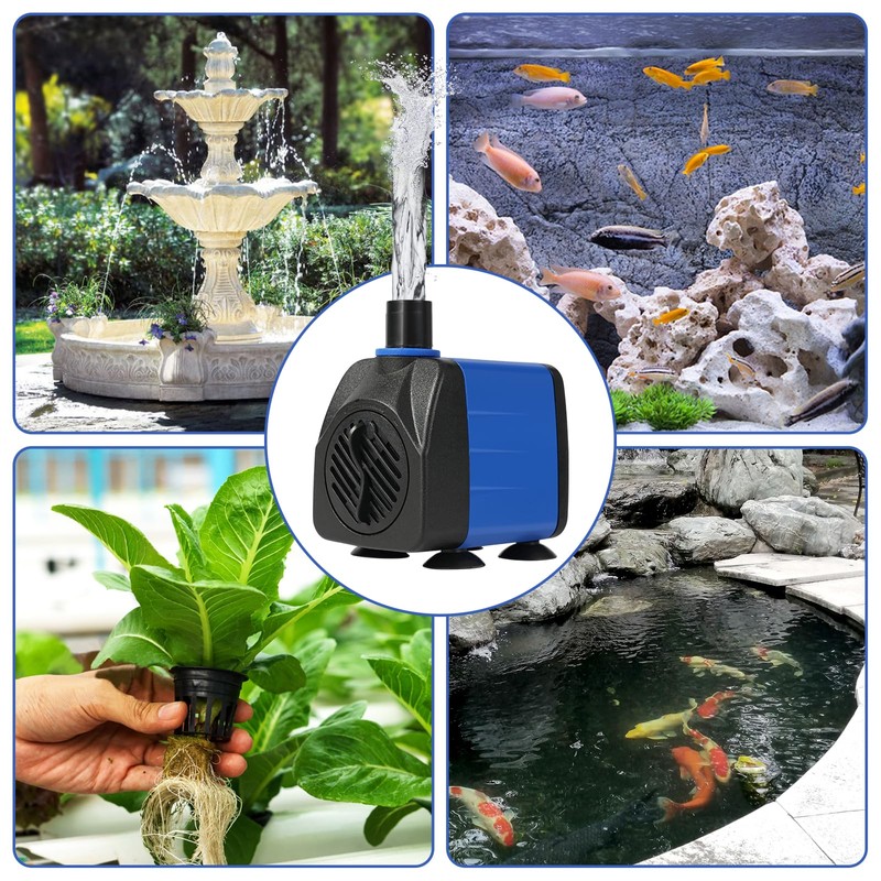 AQUANEAT Small Fountain Pump, 160 GPH Submersible Water Pump for