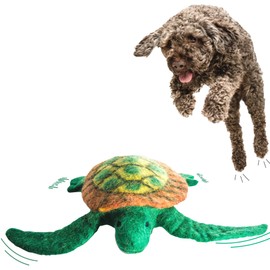 Le Sharma Eco Turtle-100% Natural Boiled Wool Puppy and Dog Toys- Stuffing Free- Design in USA Large Size 10" inch