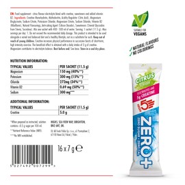 HIGH5 Zero+ Creatine & Electrolytes Hydration Sachets - Sugar Free Electrolytes Powder with 5g Creatine Monohydrate for Performance, Power & Focus - Rehydration Sachets (Citrus, 16 x 11.5g)