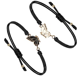 2 Stück Freundschaftsarmbänder,Friendship Bracelet mit Schmetterling,Pärchen Armband,Schmetterling Armband,Freundschaftsarmband Mädchen für Paare und Bester Freund
