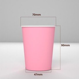 Pack of 100 Paper Glasses, 200 ml, Eco-Friendly, Biodegradable, Made in Italy, Asporto, Hot Drinks, Water, Pink and Light Blue, Made and Packaged in Italy