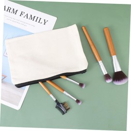 STOBOK 12pcs Canvas Zipper Pencil Case Makeup Bag Cosmetics Bag Small Pouch Portable