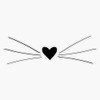 Cat Heart Nose & Whiskers Sticker Vinyl Bumper Sticker 6