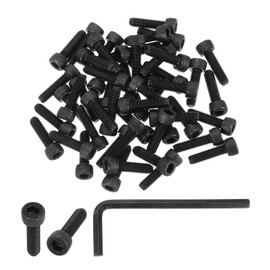 PATIKIL M5 x 18mm Hex Socket Head Screws Cap Bolt, 50 Pack 12.9 Grade Carbon Steel Hexagon Socket Screw Hex Socket Drive Machine Screws with Hex Wrenches, Black