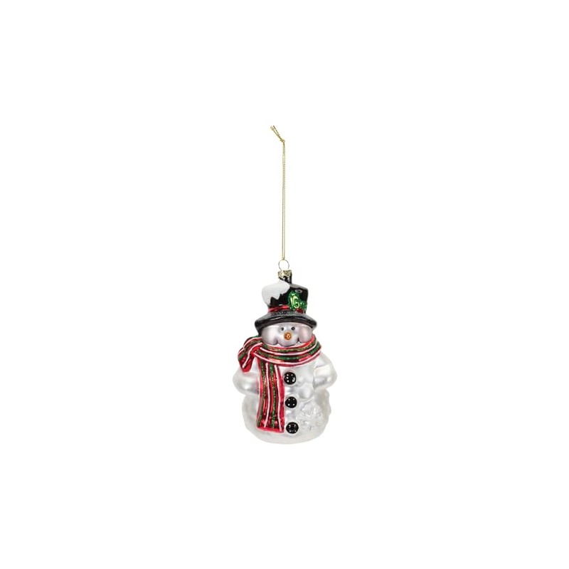 Melrose 86560 Snowman Ornament, 5.25-inch Height, Glass