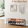 Hoctieon 2 Tier Shoe Rack for Closet, Shoe Rack Free