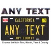 California Black  License Plate, ANY TEXT, VANITY, EMBOSSED LOOK, NEW