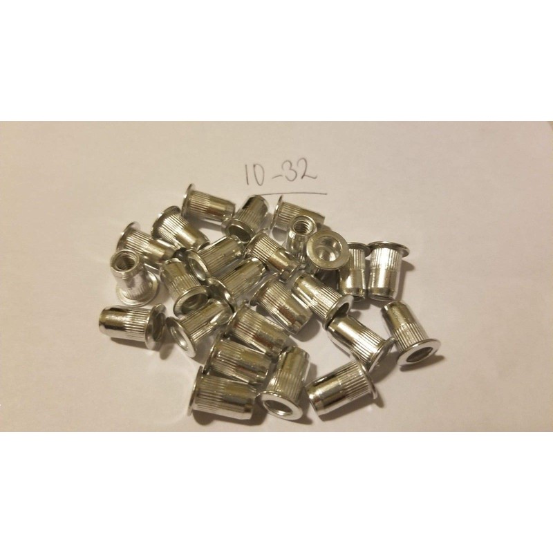 100 PCs 10-32 Aluminum Flange Nutserts Rivet Nut Rivnut