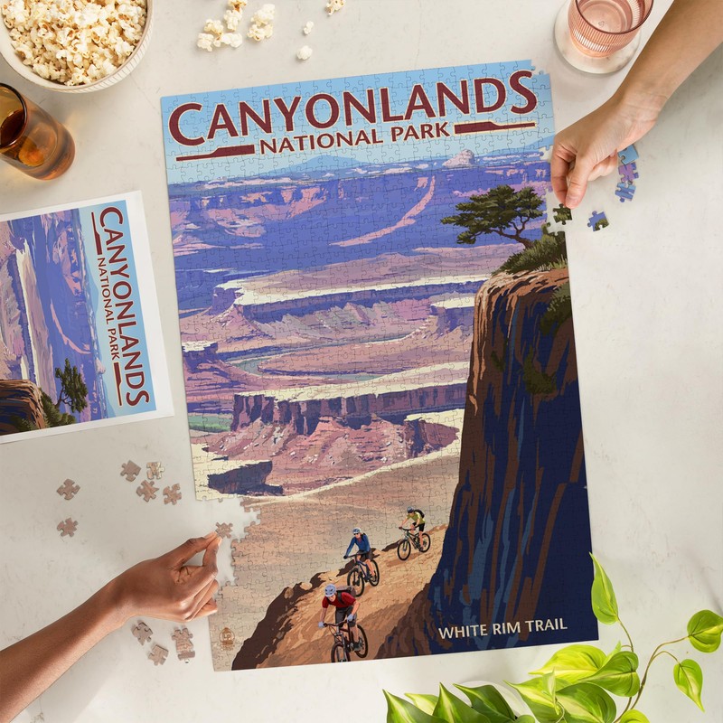 Canyonlands National Park, Utah, Conflunce and Bikers (1000 Piece Puzzle,