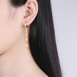 Moon And Star Earrings for Women Girls Exaggerated Gold Moon Earrings Moon Star Drop Dangle Earrings Gold Star Tassel Earrings Jewelry Gifts