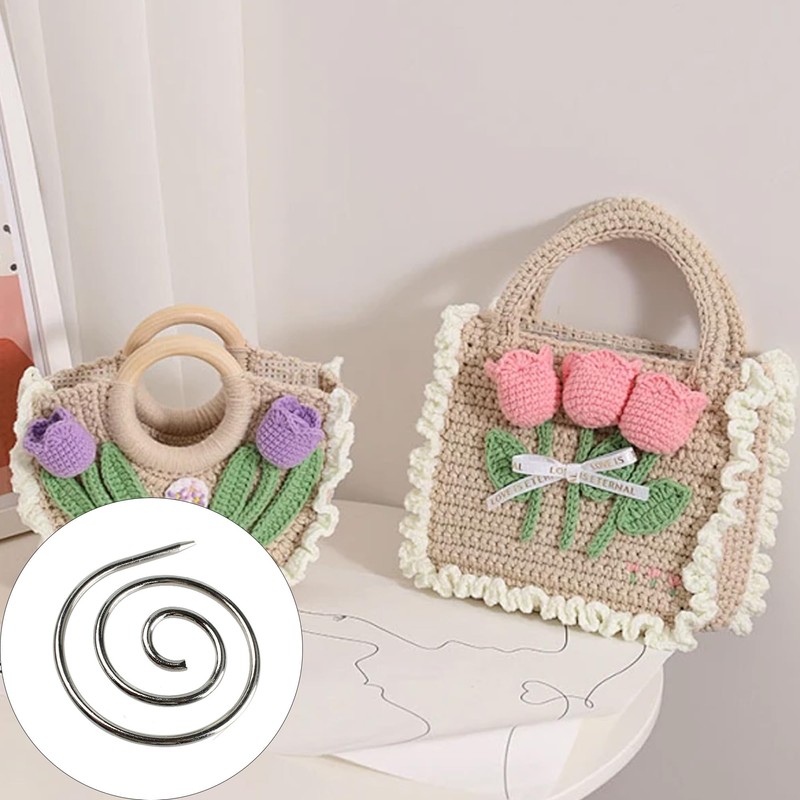 pson 2PCS Spiral Cable Needles Set, Metal Cable Needles, Smooth