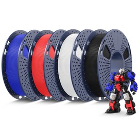SUNLU PLA+ 3D Printer Filament Bundle, 0.25kg Each Spool, Total 1kg, Mini Spool, PLA Plus Filament 1.75mm, 4 Packs, Black+White+Red+Klein Blue