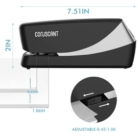 Coruscant Electric Stapler, Automatic Stapler, Heavy Duty，25 Sheet, Store 210 Staples，Including 2000 Staples,and 1 Staple Remover, Electric Desktop AC or Battery Powered for Home/Office Use