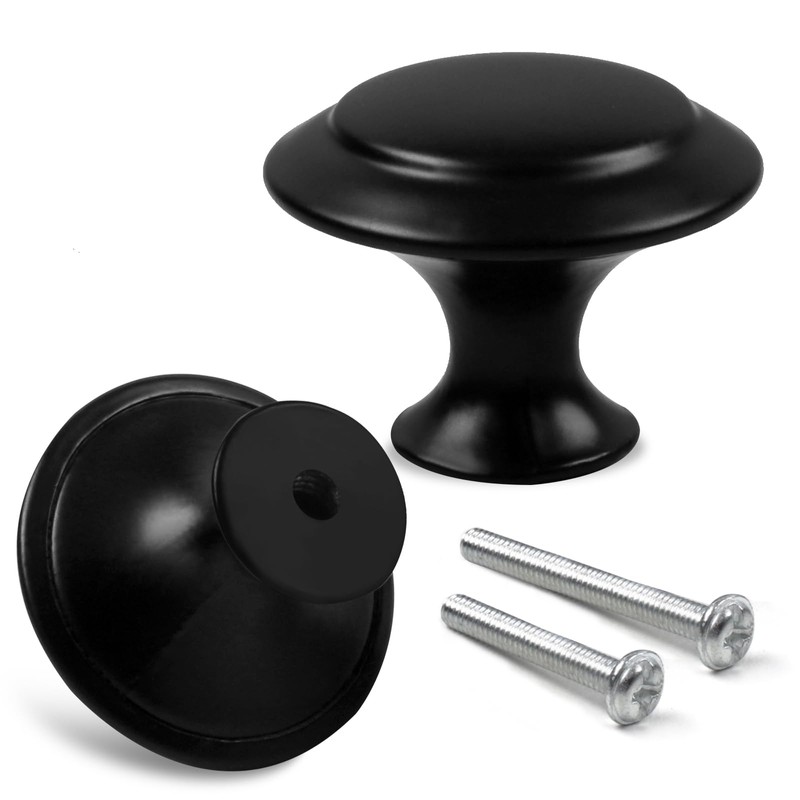 Romeda 18 Pieces Drawer Knobs, 30mm Black Cabinet Knobs, Drawer