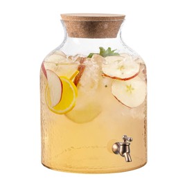 Style Setter Beverage Dispenser Cold Drink Dispenser w/ 2.7 Gallon Capacity Glass Jug, Cork Lid & Leak-Proof Acrylic Spigot, Great for Parties, Weddings & More