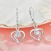 Oskani Heart Birthstone Dangle Earrings for Women, 925 Strlings Silver
