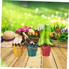 Levemolo 1pc Retro Wavy Flower Bucket Durable Iron Flowerpot with
