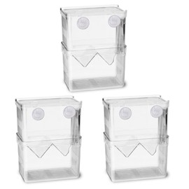 Roucerlin 3 Pieces Breeder Box for Fish Tank with Suction Cups, Clear Fish Isolation Shrimp Breeding Box for Aquarium Divider, Fry Hatchery Incubator for Coral Clownfish Guppy Acclimation