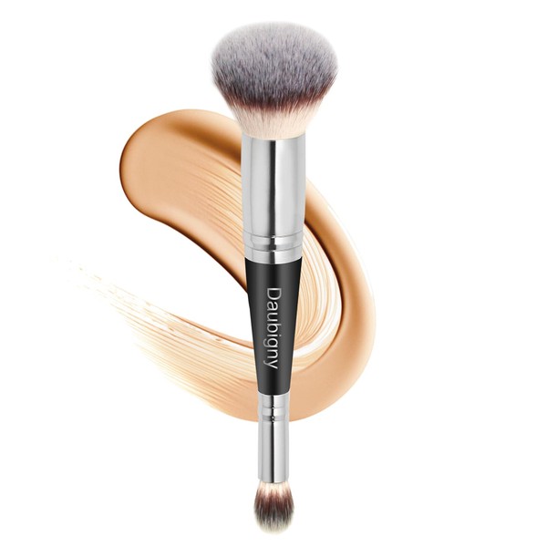 Makeup Brushes ,Daubigny Makeup Brushes Dual-ended Foundation Brush Concealer Brush Perfect for Any Look Premium Luxe Hair Rounded Taperd Flawless Brush Ideal for Liquid, Cream, Powder,Blending, Buffing,Concealer