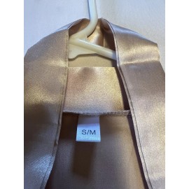 Unbranded Silk Satin Robe Wedding Bridesmaid Bride Gown S/M Solid Woman Champagne Gown