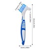 Denture Brush Hard Double Sided Multi-Layered Bristles Ergonomic Rubber Anti-Slip