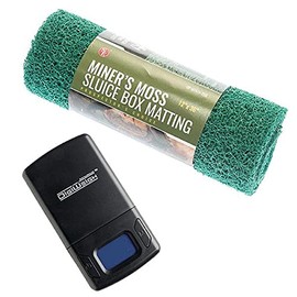 Green Miner's Moss 12"X36"x10mm Sluice Box Matting, Gold Panning & Free DIGIWEIGH Digital Pocket Scale