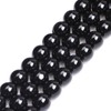 GEM-inside 14mm Round Black Agate Beads Strand 26-28 Pcs At