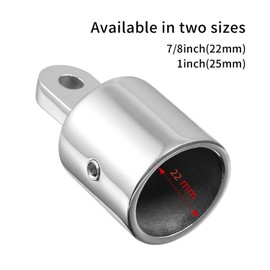 4 PCS Bimini Top Caps Tube,Stainless Steel 316 Boat Hardware Bimini Top Canopy Fits 7/8" and1,Bimini Top Eye Cap End Fitting with L Shape Hex Key (7/8 inch)