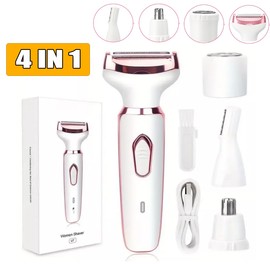 4 in 1 Women Electric Shaver Painless Rechargeable Lady Bikini Legs Hair Razor