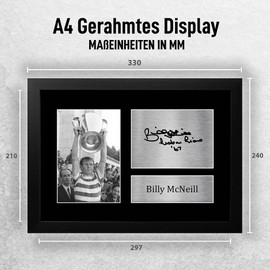 HWC Trading A4 FR Billy McNeill Celtic Lisbon Lions 1967 Europe Cup Winner Gifts Printed Autograph Picture for Fans and Supporters - A4 Framed