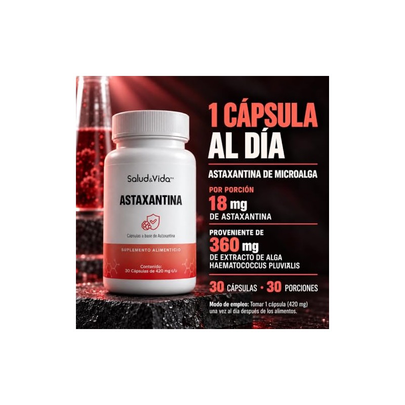 Salud & Vida MX - Astaxantina 18mg Concentrada (420mg peso