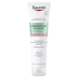 Eucerin DermoPure Gel limpiador facial concentrado (150 ml) con ácido salicílico para imperfecciones y manchas post-acné